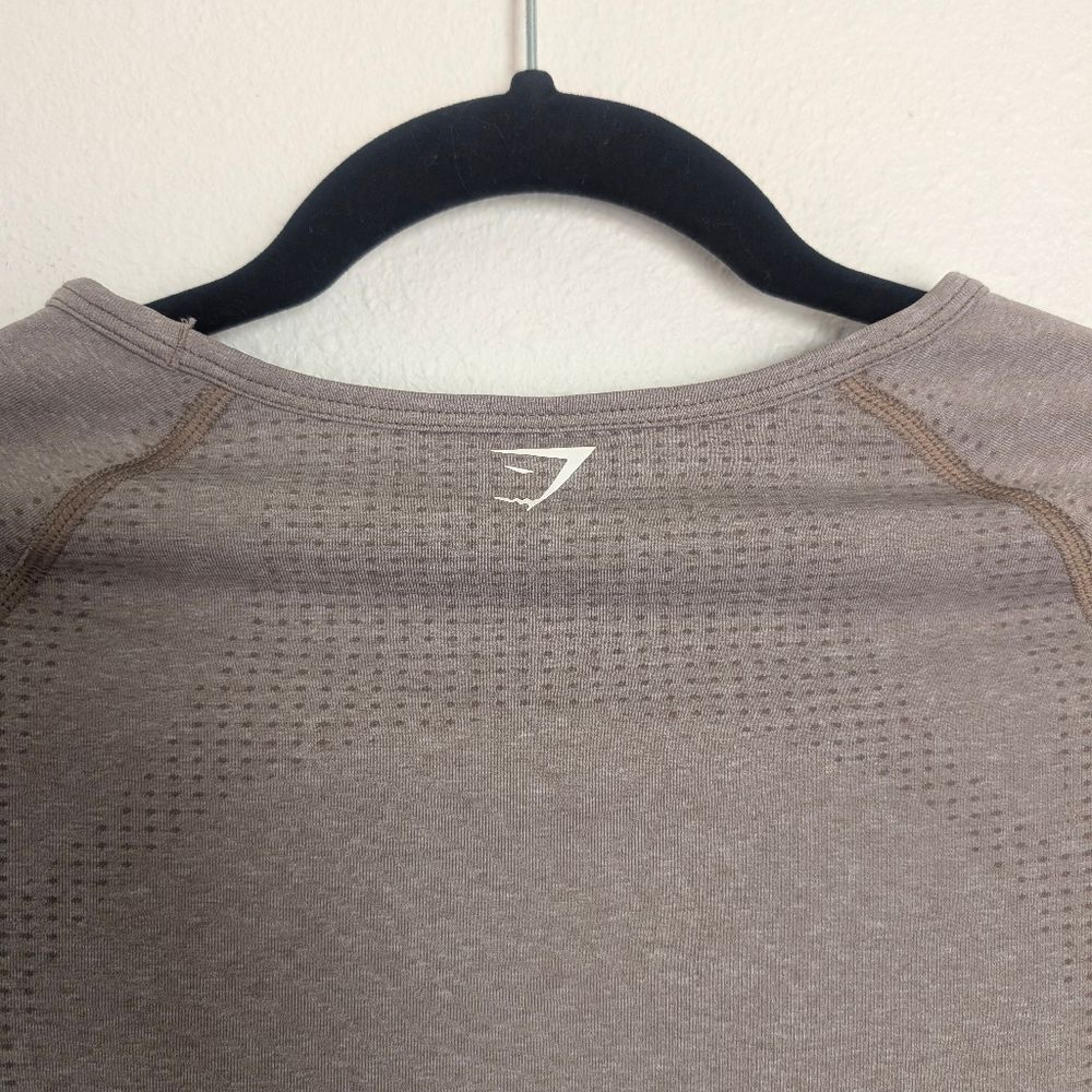 Gymshark Vital Seamless 2.0 T-Shirt Taupe Marl Size Large - Picture 7 of 7